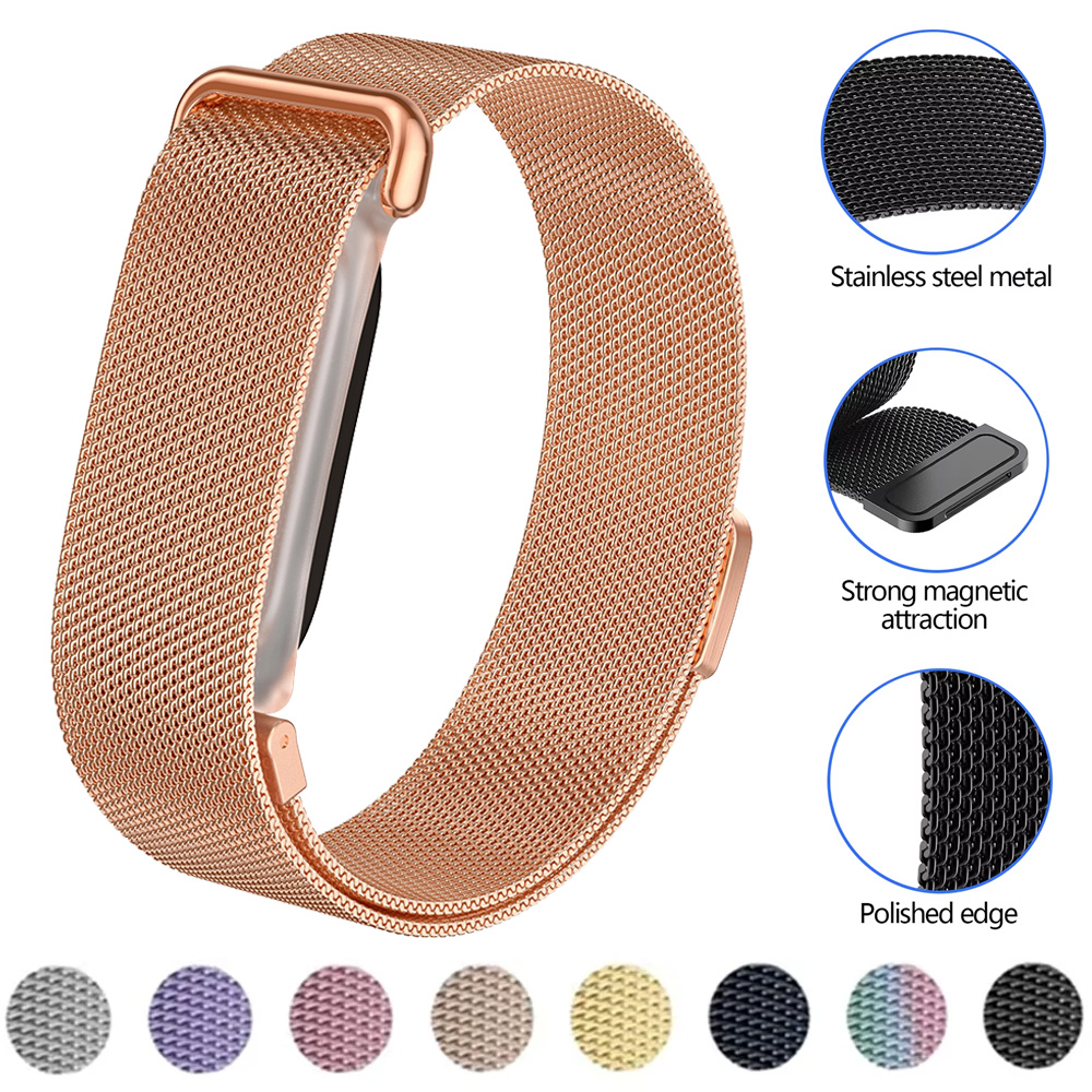 Milanese Loop Magnetic - เคส TPU+สายรัดแบบมิลานีสสำหรับ Google Fitbit Air สายแม่เหล็กสำหรับนาฬิกากีฬา