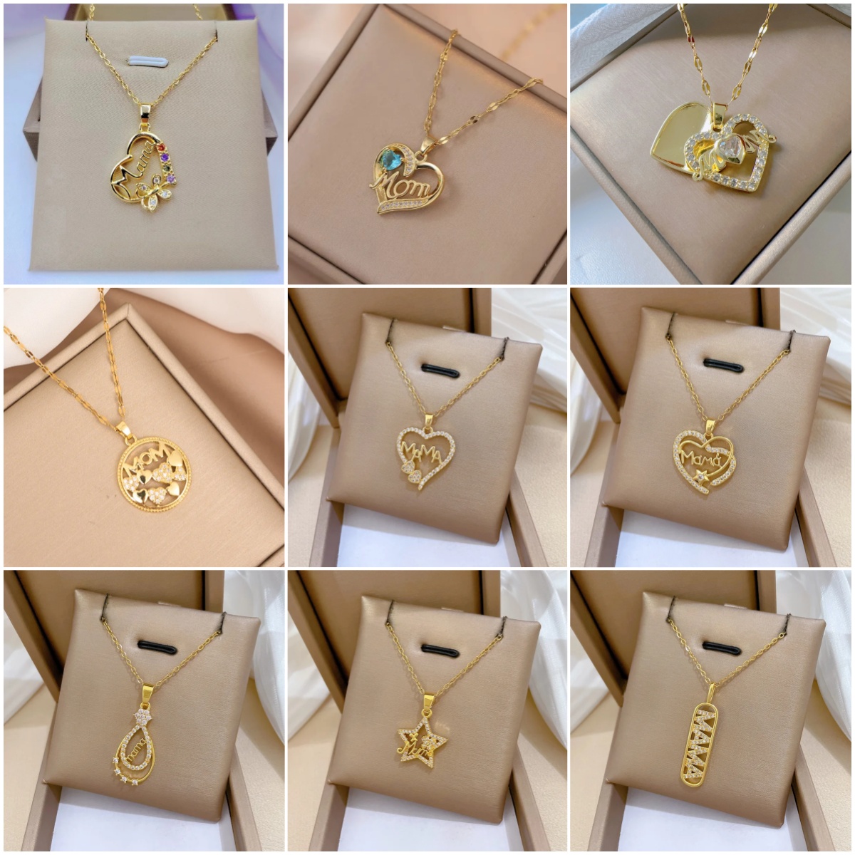 Butterfly Clasp Deployant - หลายสีคริสตัลหัวใจ Mama Letter จี้สร้อยคอผู้หญิงแม่ผีเสื้อ Choker เครื่องประดับสแตนเลสของขวัญวันแม่