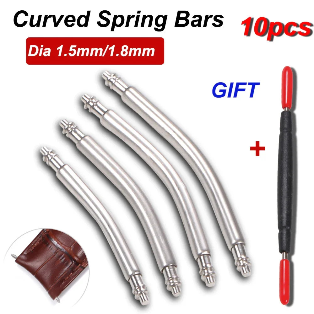 Spring Bar Tool Set - 10pcs ปลายโค้งสปริงบาร์ Dia 1.5 มม.1.8 มม.สายนาฬิกา