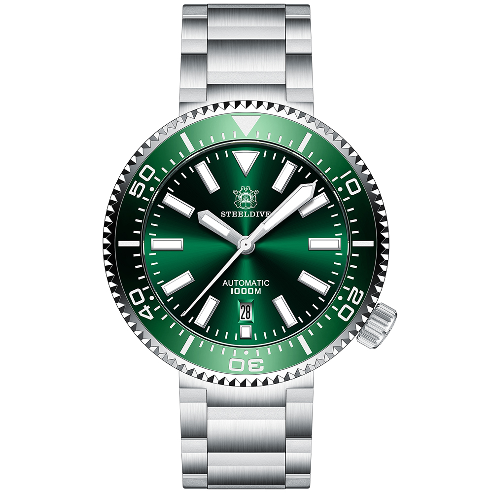 Seiko Watch Prospex - STEELDIVE MensนาฬิกาอัตโนมัติDiverนาฬิกา 1000Mกันน้ํานาฬิกาข้อมือBig Dial Luminous Sapphire