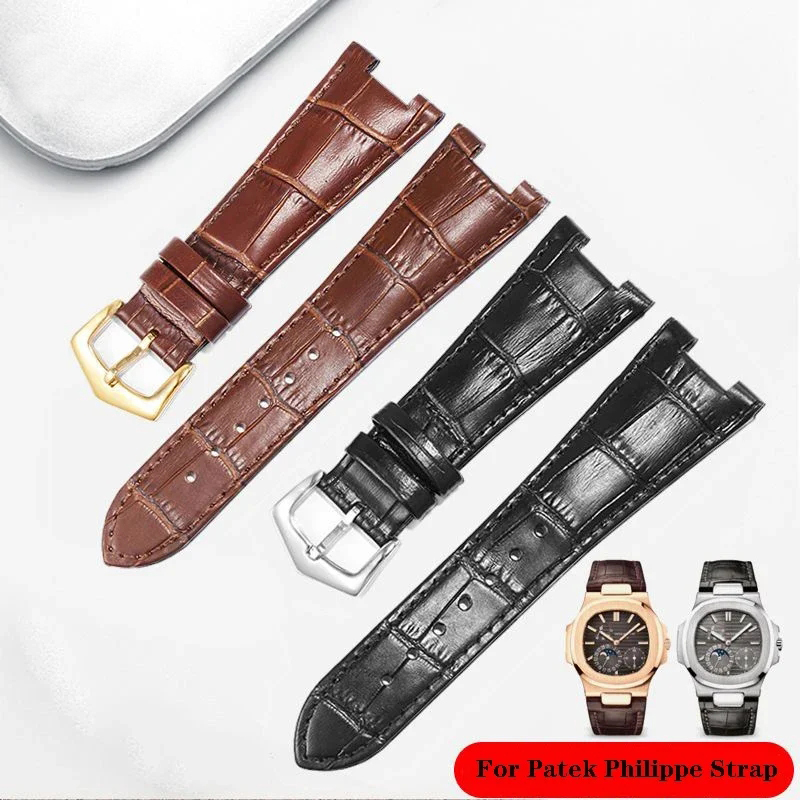 Patek Philippe Watch Nautilus - สายนาฬิกาหนังแท้สําหรับ Patek Philippe 5711 5712G Nautilus