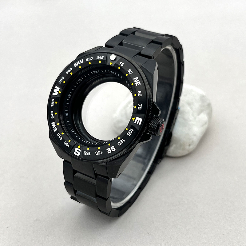 Citizen Watch Tsuyosa - เคสนาฬิการุ่น Seiko Samurai King ขนาด45มม. สีดำพร้อมสายคล้องเหมาะกับชิ้นส่วนเปลี่ยนของนาฬิกาที่เหมาะกับการเคลื่อนไหวของ7S26