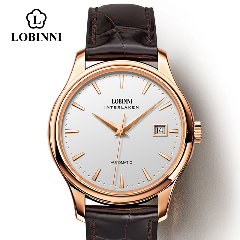 Seiko Watch Presage - นาฬิกาข้อมือผู้ชายระบบอัตโนมัติ LOBINNI แฟชั่นธุรกิจ ดีไซน์หรูหรา แบรนด์ชั้นนำ กันน้ำลึก