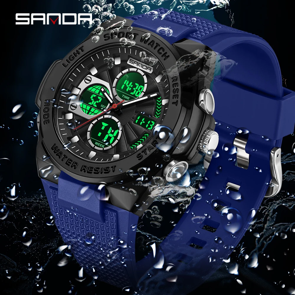 Sanda 3378 นาฬิกาควอตซ์สำหรับผ - Rubber Strap Diver บทวิจารณ์และราคา