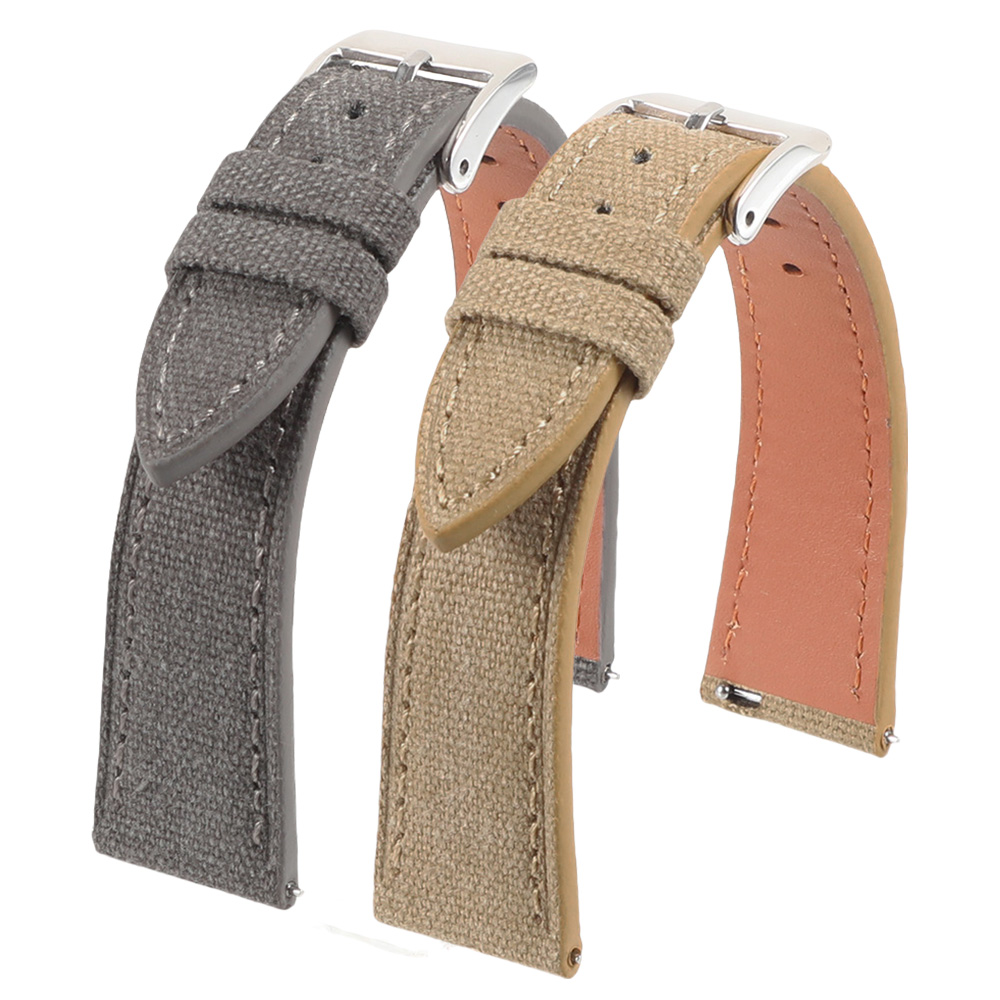 สายนาฬิกาแบบสลิมทำมือ ขนาด 18  - Canvas Strap Watch บทวิจารณ์และราคา
