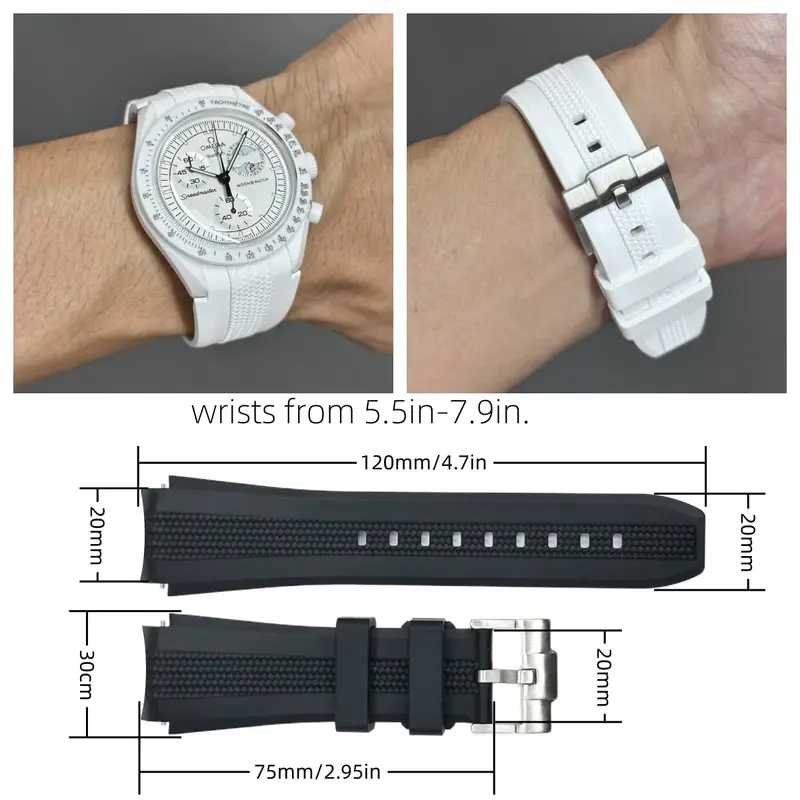 สายนาฬิกาซิลิโคนแบบโค้ง 20 มม. - Omega Watch Speedmaster บทวิจารณ์และราคา