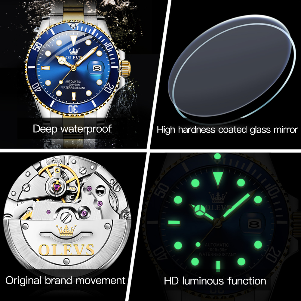 OLEVS 6650 นาฬิกาผู้ชาย CLASSI - Rolex Watch Submariner บทวิจารณ์และราคา